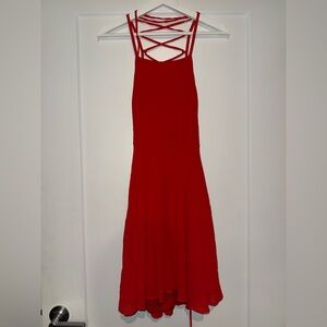 Lulu’s Women’s Red Lace-Up Good Deeds Dress Size Small